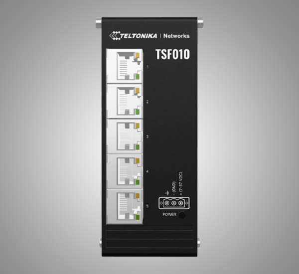 TELTONIKA 5 LAN ports 10/100 Mbps Flat industrial DIN rail unmanaged switch (TSF010)