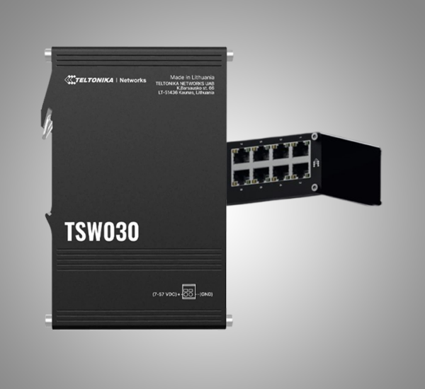 TELTONIKA 8 LAN ports 10/100 Mbps Industrial DIN rail unmanaged switch (TSW030)